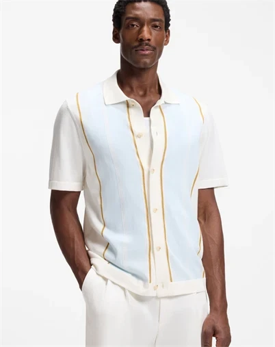 Hugo Boss - Lastro Polo Cardigan - Open White